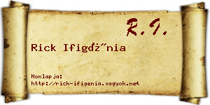 Rick Ifigénia névjegykártya